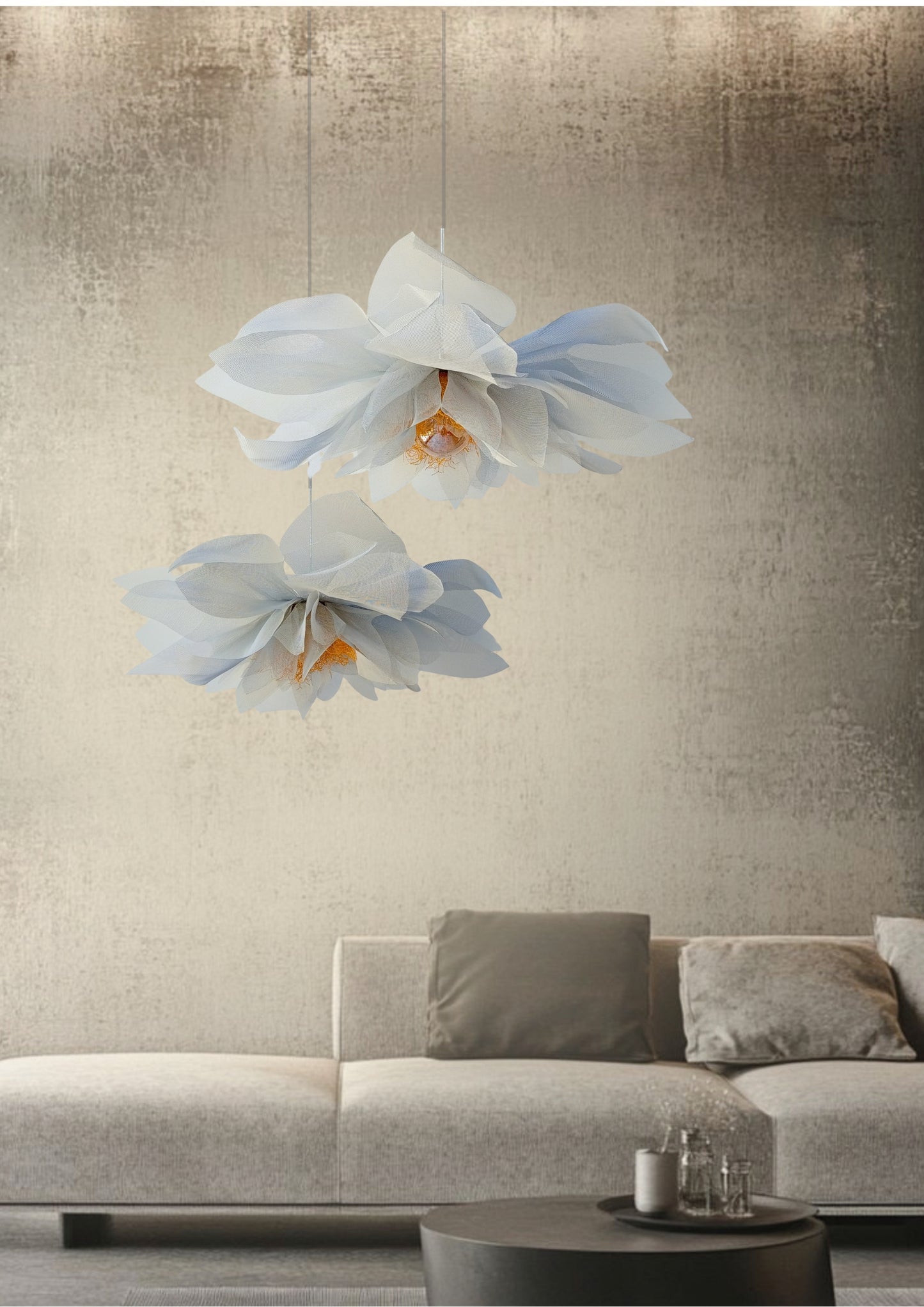 Peony Dekoratif Sarkıt Aydınlatma-Beyaz