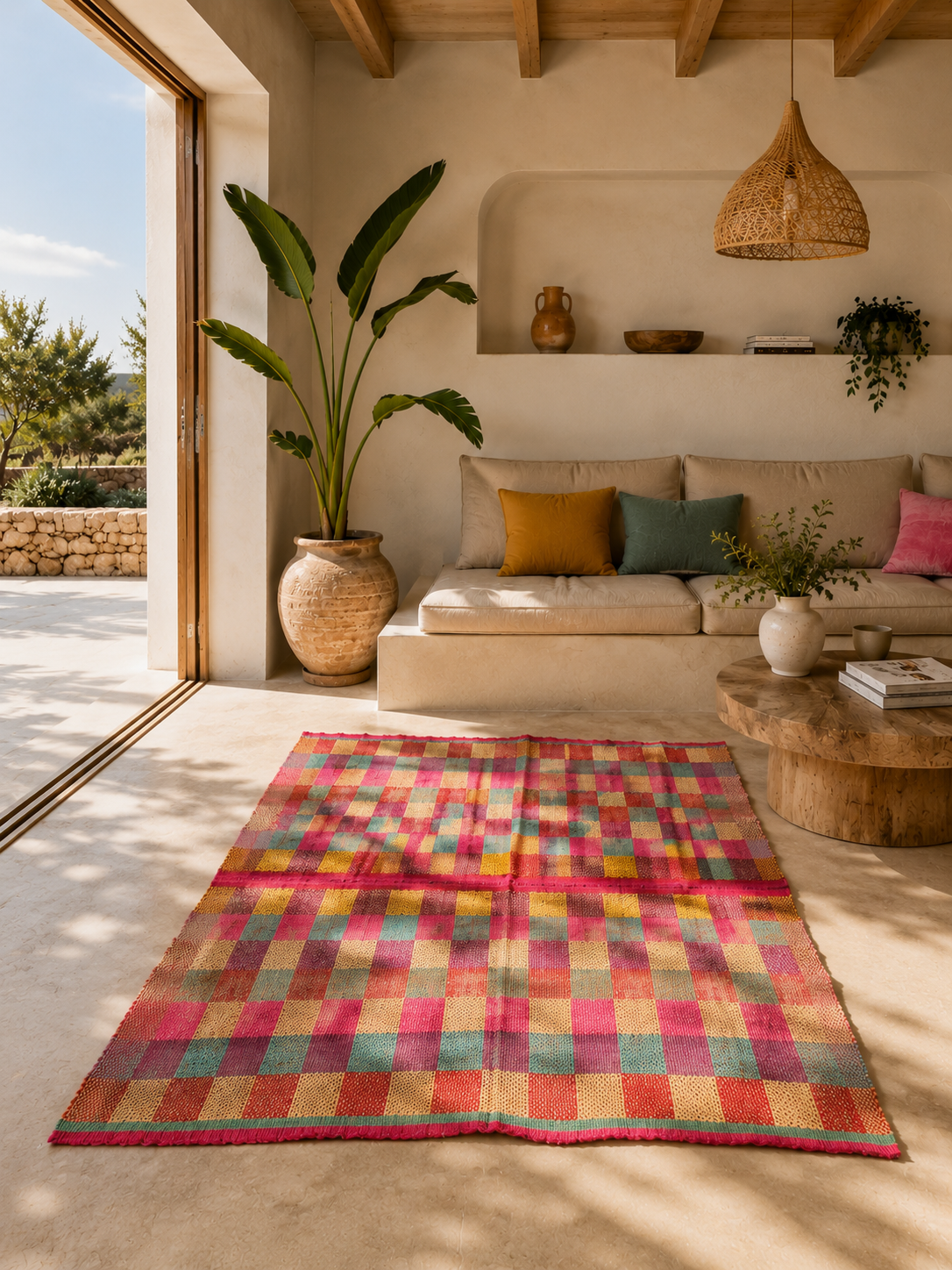 Alpaka İpi Renkli Kilim