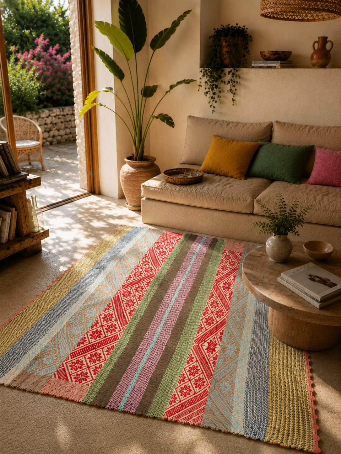 Alpaka İpi Renkli Kilim