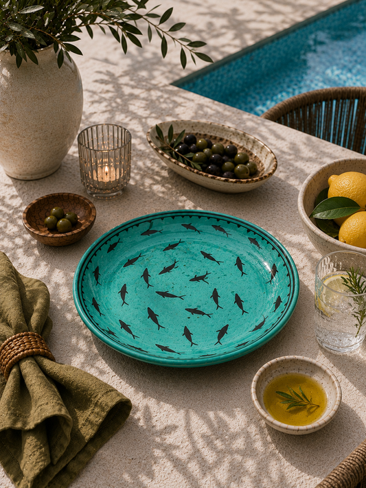 Balıklı Seramik Tabak
