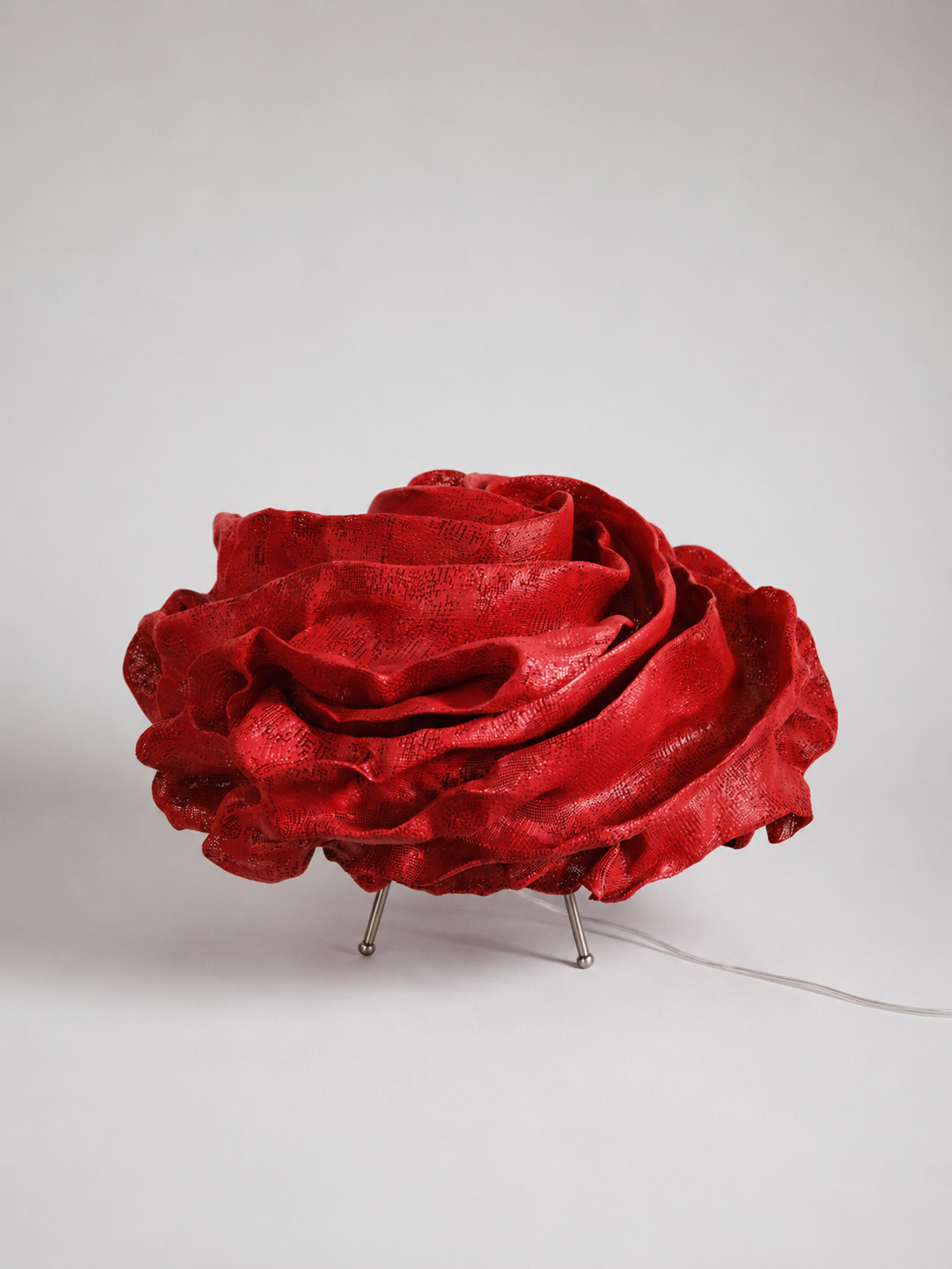 Rose Krom Ayaklı Dekoratif Aydınlatma-Kırmızı
