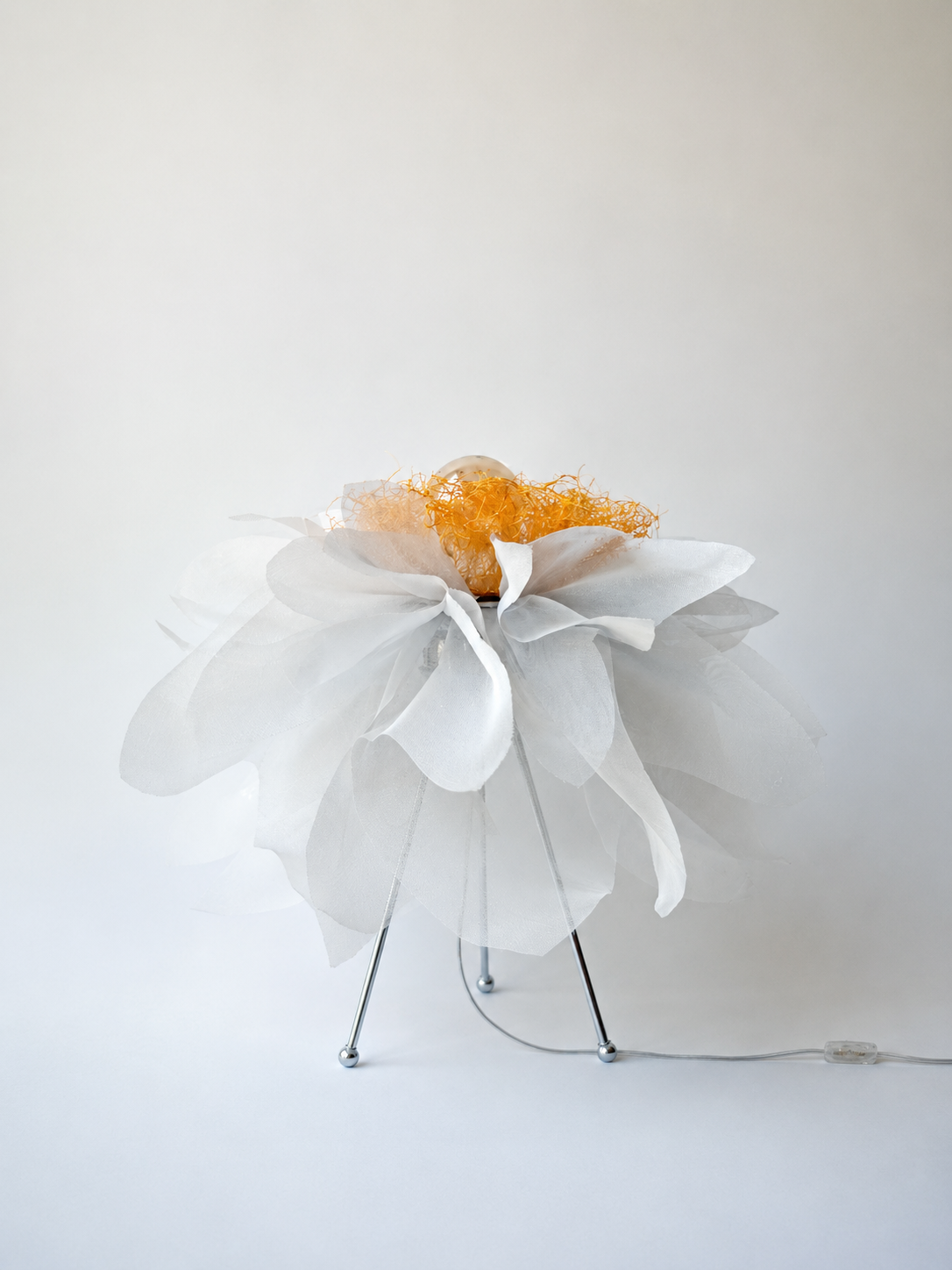 Peony Krom Ayaklı Dekoratif Aydınlatma-Beyaz