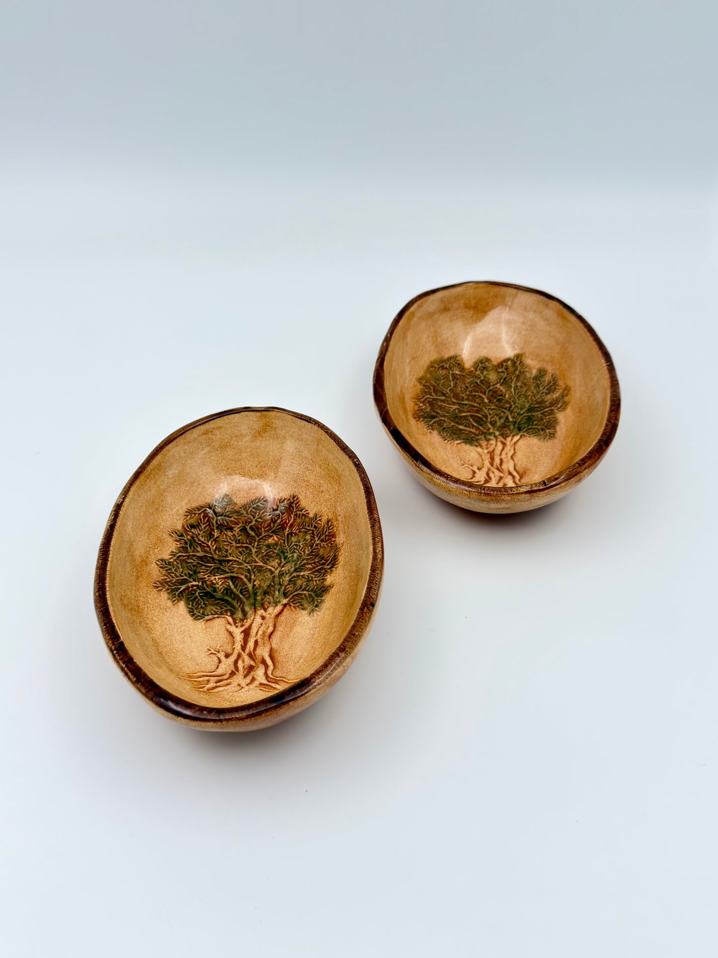 Zeytin Ağacı Seramik Kase (2'li Set)