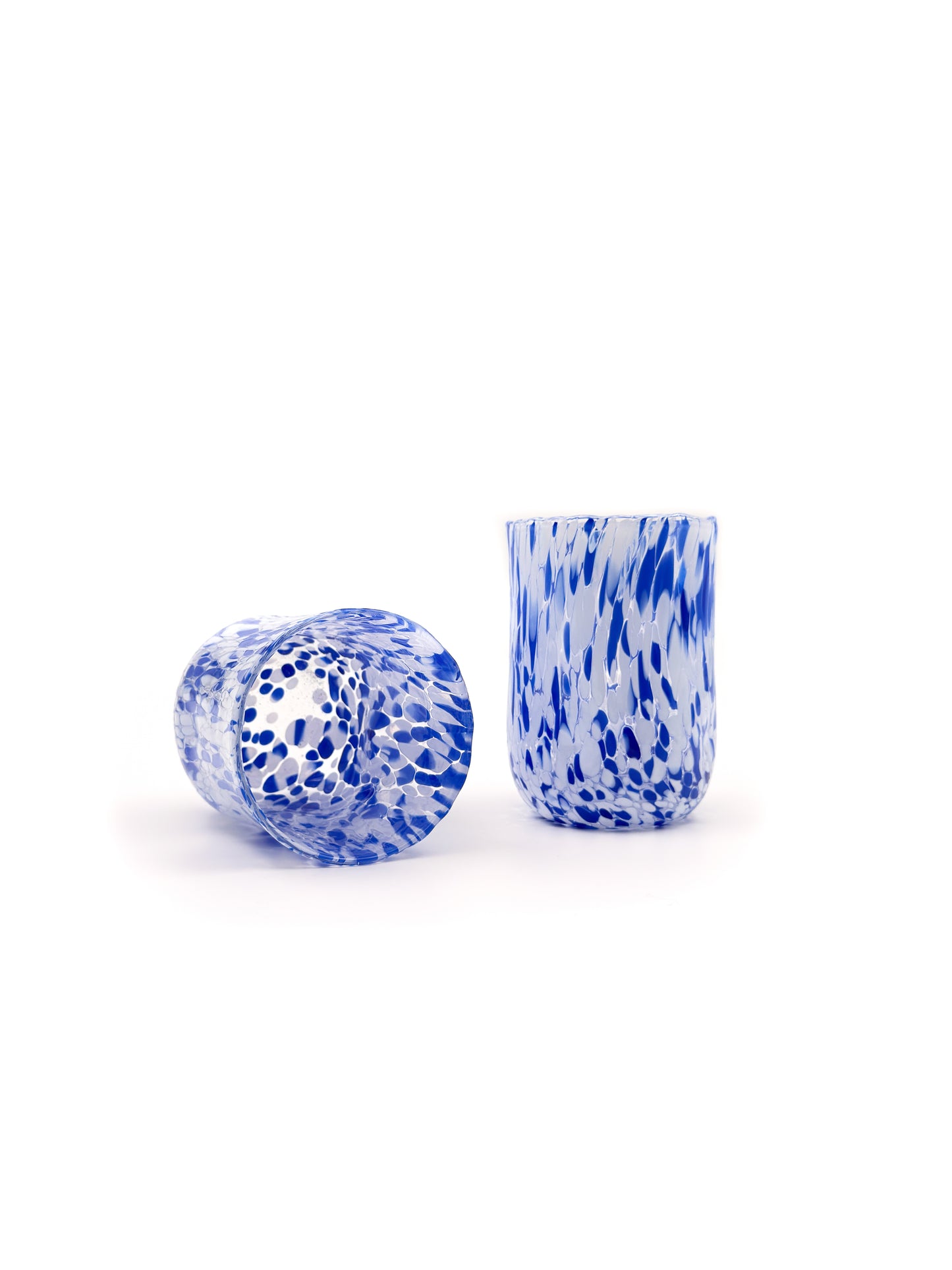 Murano Renkli Cam Bardak-Lacivert