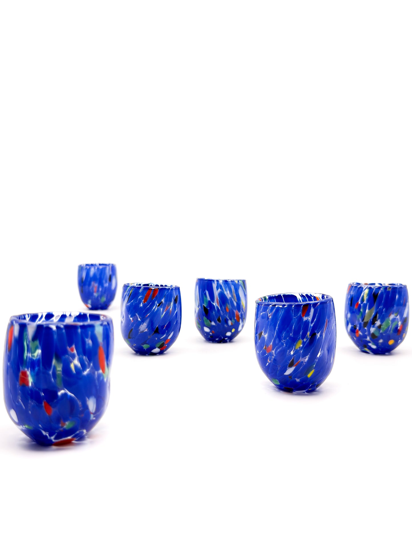 Murano Renkli Mini Cam Bardak Koleksiyonu (2'li Set)-Lacivert