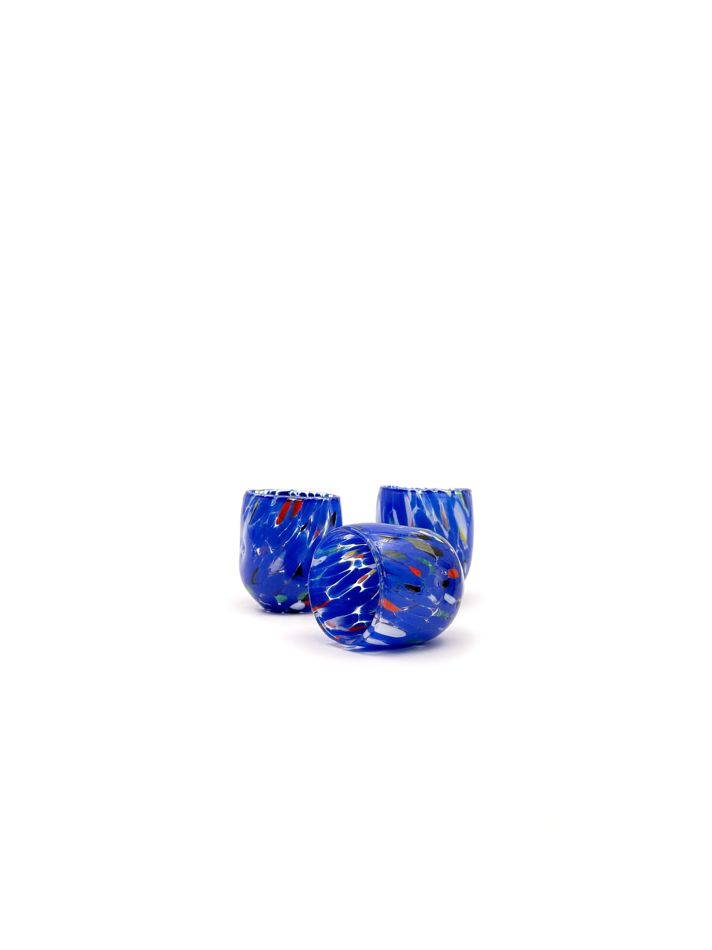 Murano Renkli Mini Cam Bardak Koleksiyonu (2'li Set)-Lacivert