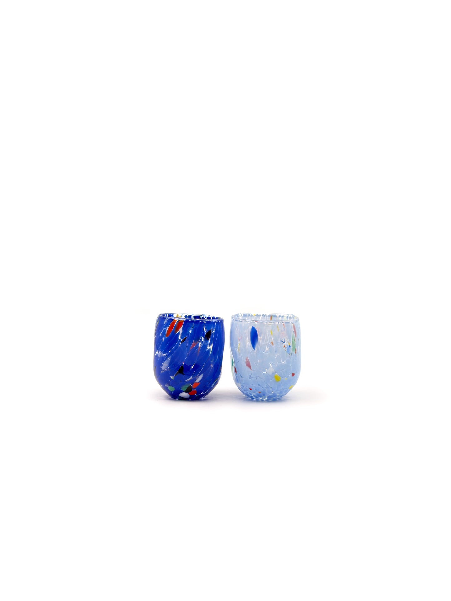 Murano Renkli Mini Cam Bardak Koleksiyonu (2'li Set)-Lacivert