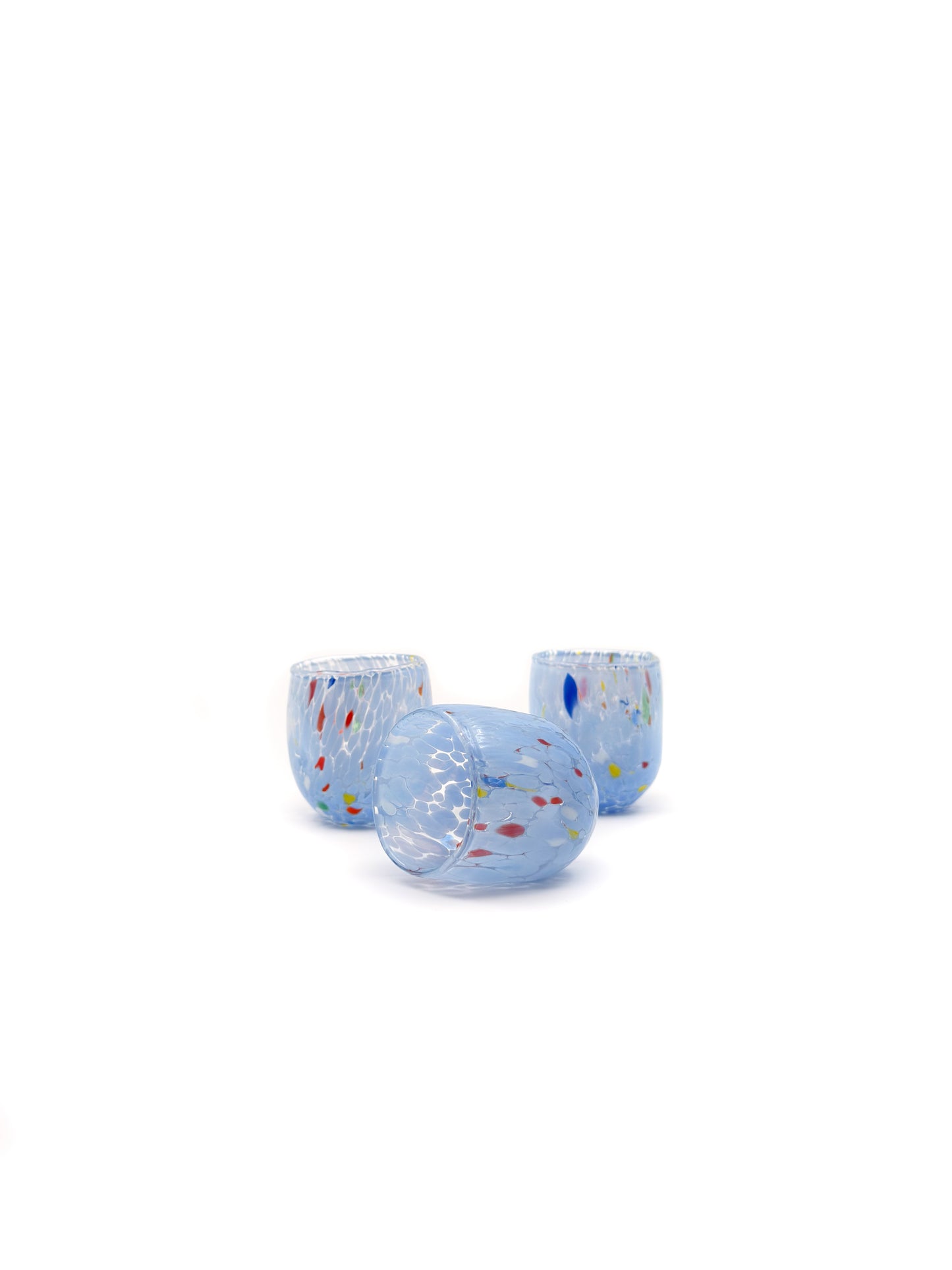 Murano Renkli Mini Cam Bardak Koleksiyonu (2'li Set)-Mavi