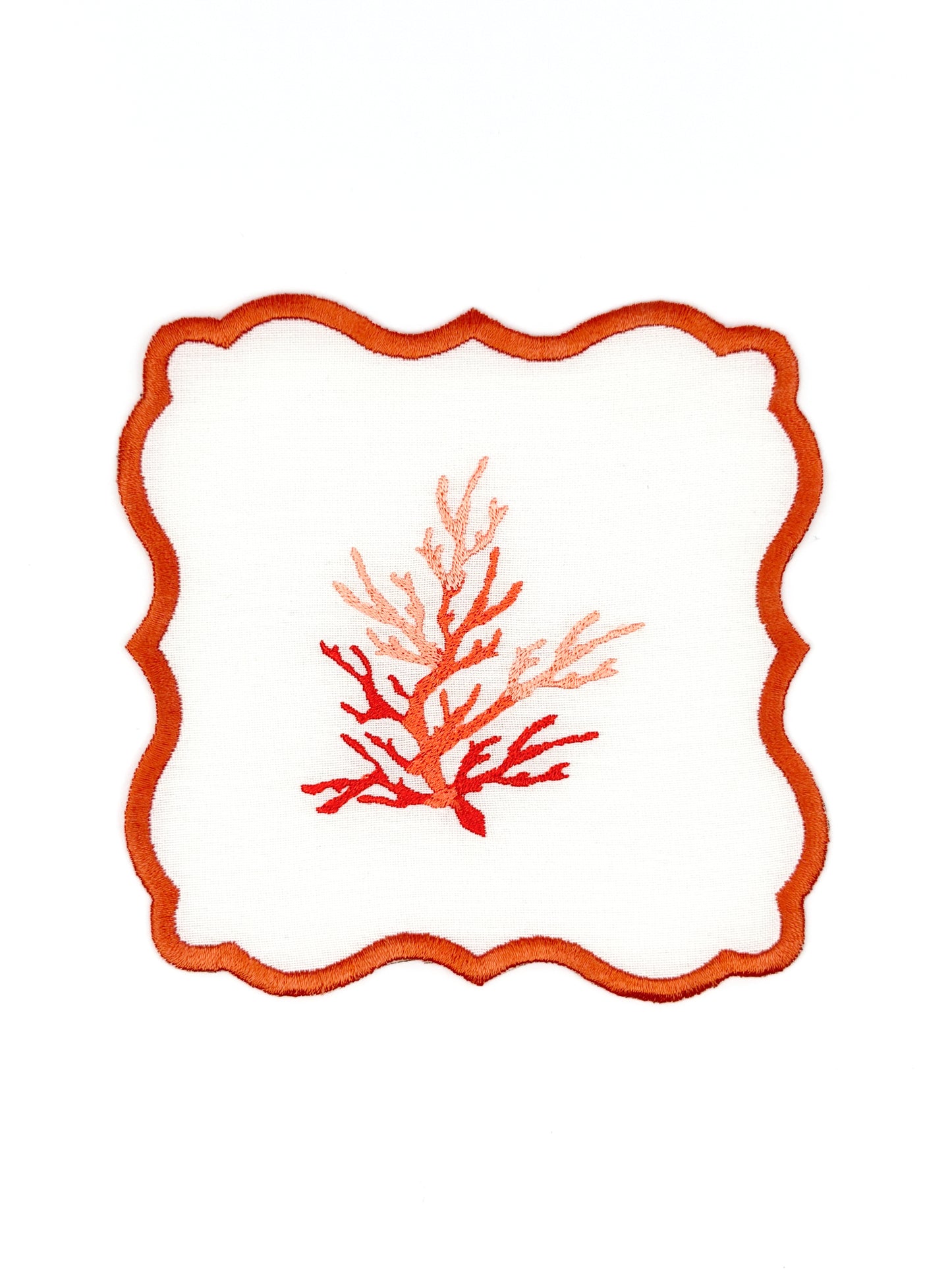 Mercan Keten Bardak Altlığı (2'li Set)