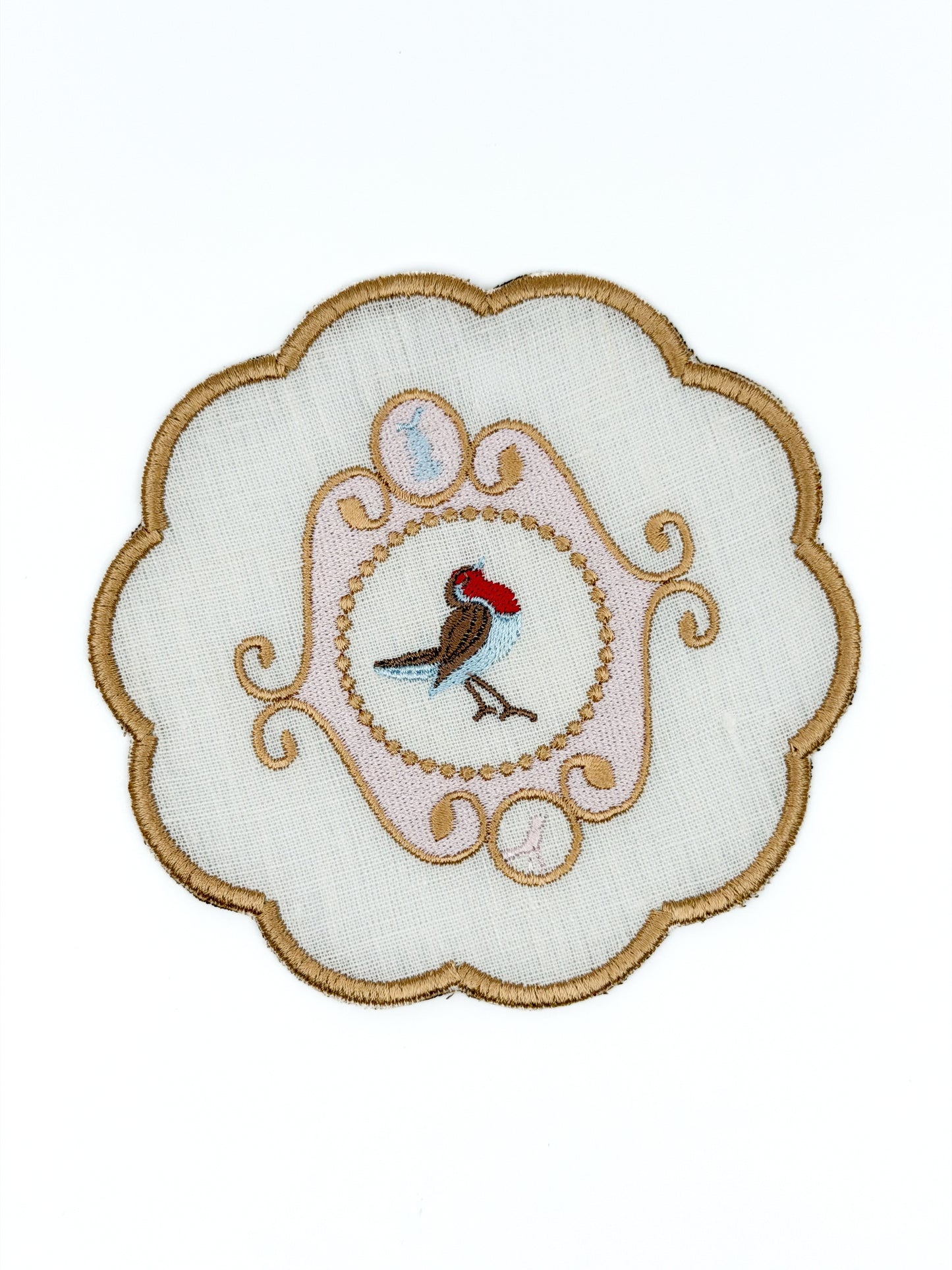 Keten Krem Bardak Altlığı (2'li Set)