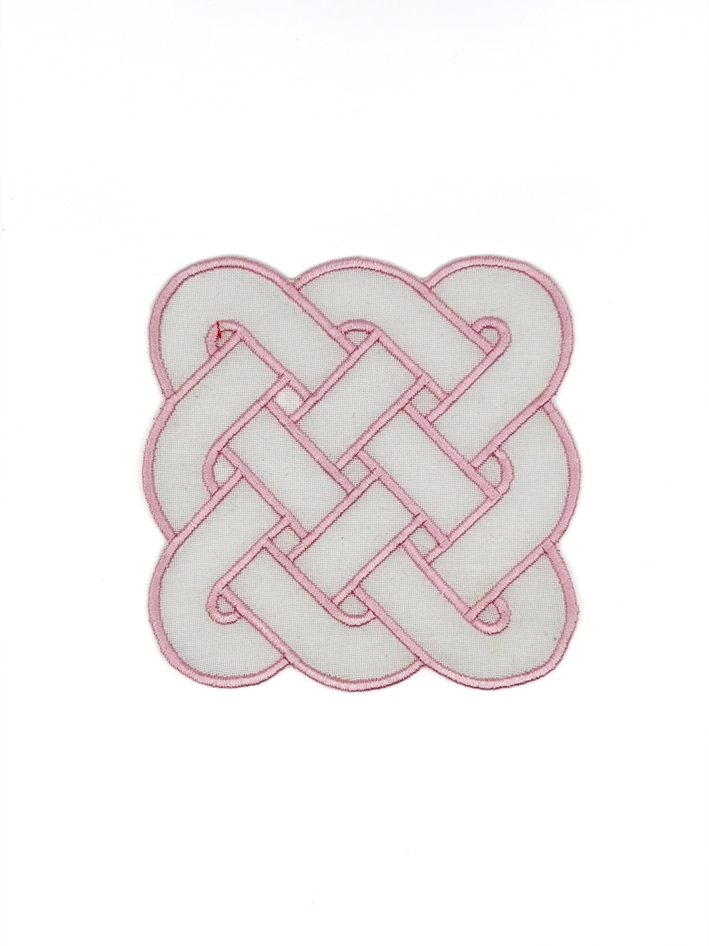 Pembe Örgü Keten Bardak Altlığı (2'li Set)
