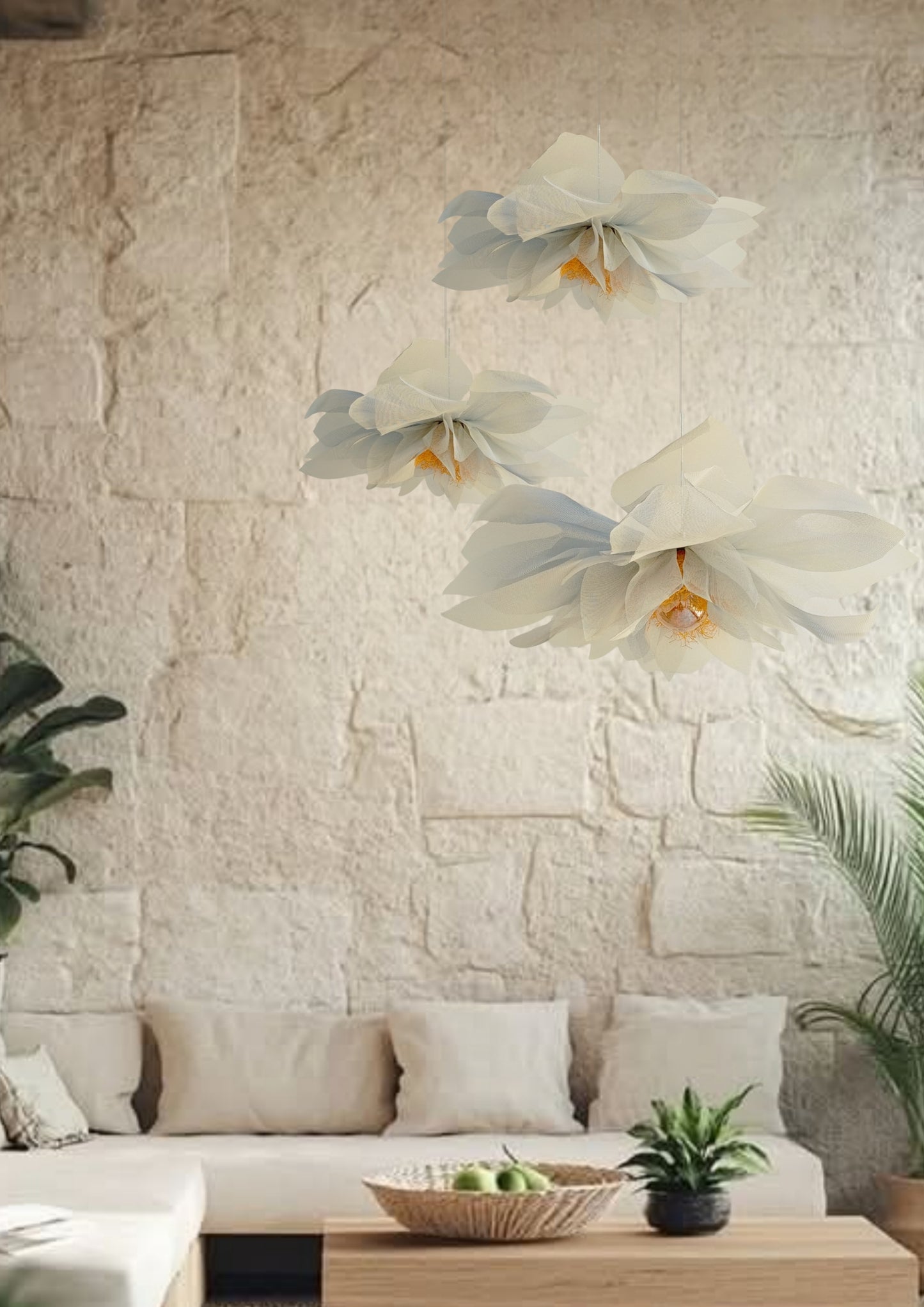 Peony Dekoratif Sarkıt Aydınlatma-Beyaz