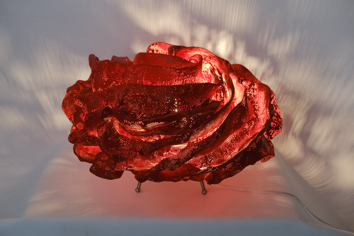 Rose Krom Ayaklı Dekoratif Aydınlatma-Kırmızı