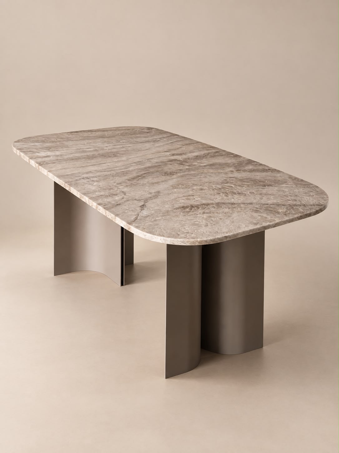 Quartz Yemek Masası | Naca Doğal Taş & Metal Ayak