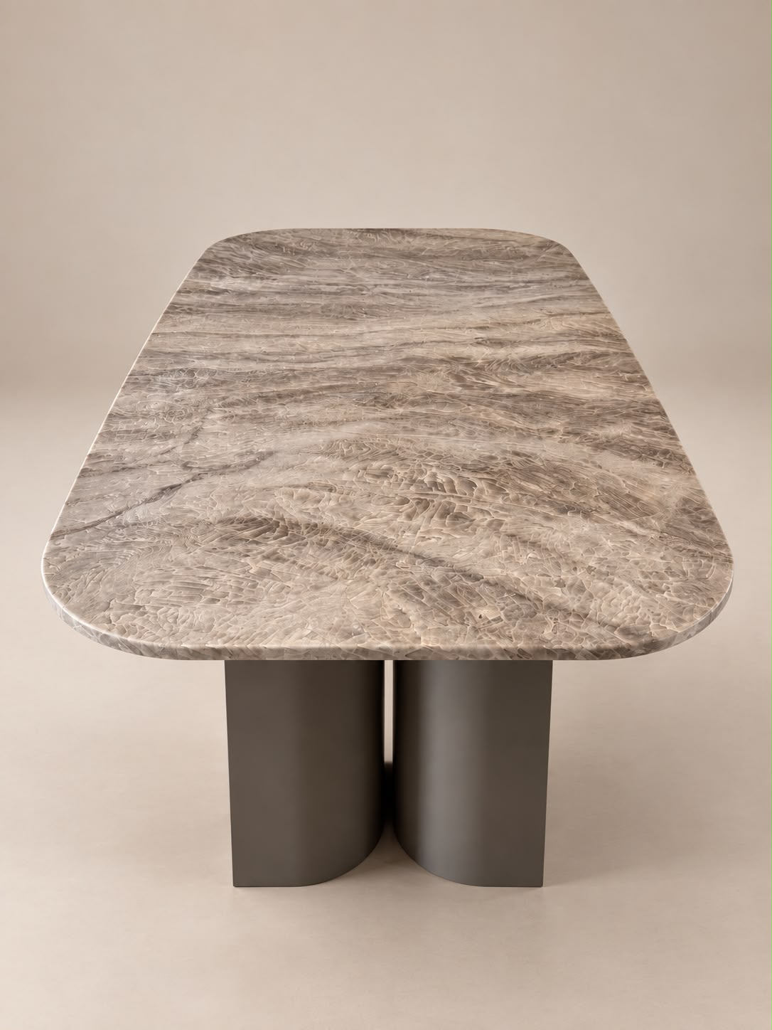 Quartz Yemek Masası | Naca Doğal Taş & Metal Ayak