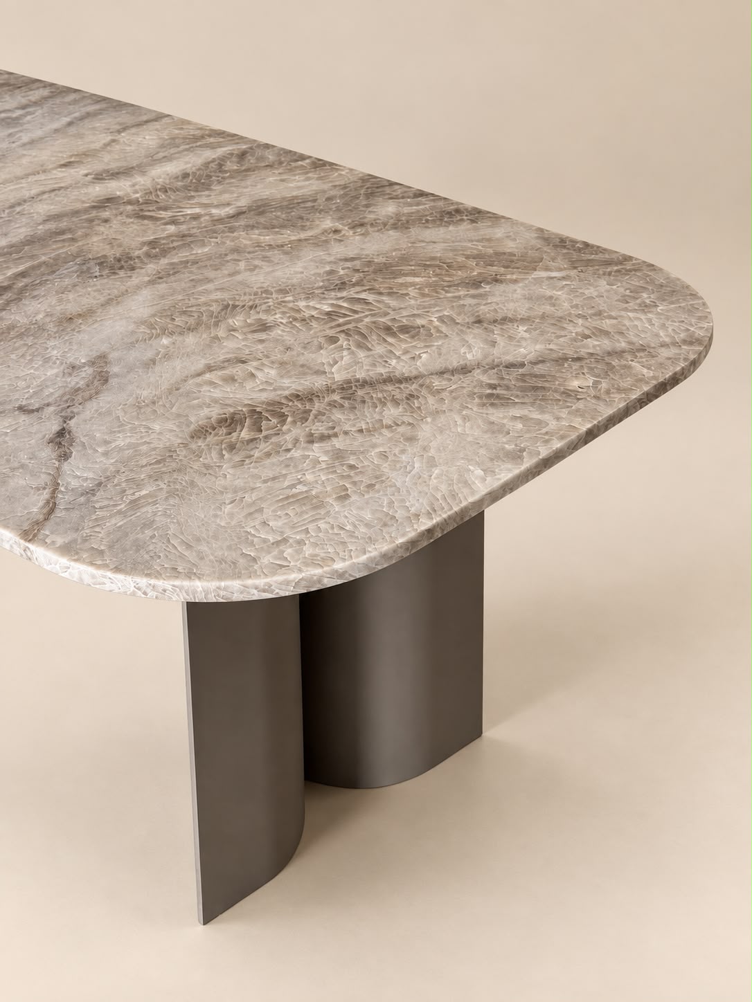 Quartz Yemek Masası | Naca Doğal Taş & Metal Ayak